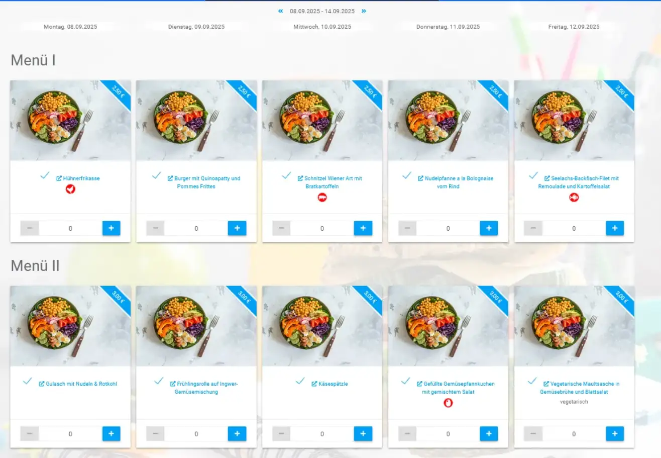 WebMenü mobil — Speiseplan auf dem Smartphone ansehen und bestellen